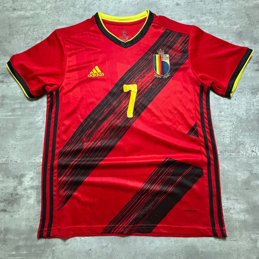 Adidas Belgium Jersey Medium Red De Bruyne 7 Home Soccer Shirt Euro 2020